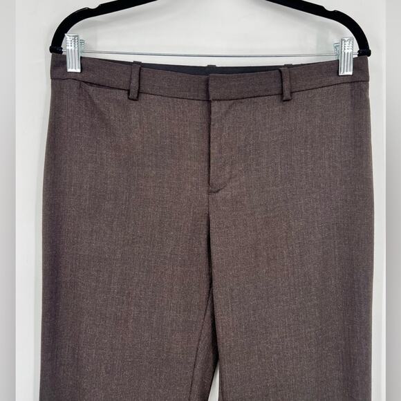 Club Monaco Keri Ivy Flare Leg Trouser Pant Wool Blend Brown Stretch Pocket 4 - Picture 2 of 11